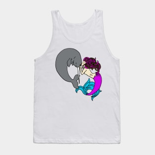 mermaid with narwhale Tank Top